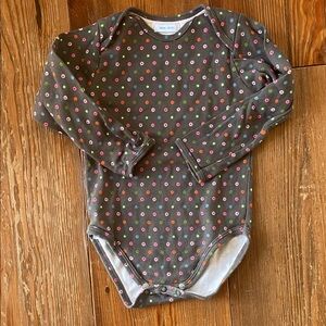 HEMA 3T Charcoal Floral Long Sleeve Bodysuit Toddler Onesie